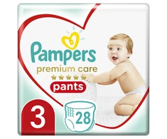 Pampers Premium Care 3 Dydžio Sauskelnės-Kelnaitės, 28 Kelnait., 6-11 kg
