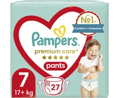 Pampers Premium Care Pants Sauskelnės, 7 Dydis, 27 Sauskeln
