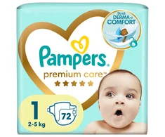 Pampers Premium Care Sauskelnės, 1 Dydis (Mini), 72 Sauskelnės, 2–5kg