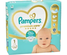 Pampers Premium Care Tape Sauskelnės, 1 Dydis, 94 vnt.