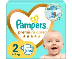 Pampers Premium Care Tape sauskelnės, 2 Dydis, 136 vnt., 4–8 kg