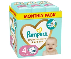 Sauskelnės Pampers Premium Care, 4 dydis, 9–14 kg, 174 vnt.