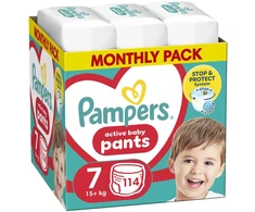 Sauskelnės-kelnaitės Pampers, 7 dydis, 15+ kg, 114 vnt.