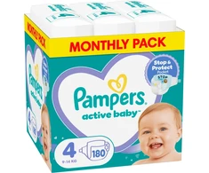 Sauskelnės Pampers Active Baby, 4 Dydis, 9–14kg, 180 vnt.