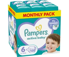 Sauskelnės Pampers Active Baby 6 Dydis, 13-18kg, 128vnt.