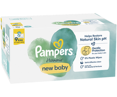 Servetėlės kūdikiams Pampers Harmonie New Baby, 9 pakuotės, 414 servetėlių