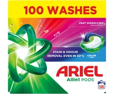 Skalbimo kapsulės Ariel All-in-1 Pods Color, 100 vnt.