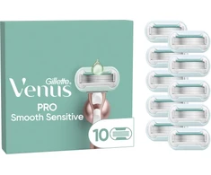 Skustuvo moterims Gillette Venus Deluxe Smooth Sensitive keičiamos galvutės, 10 vnt.