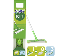 Swiffer Sweeper Starter Kit, 11 Grindų Šluosčių (Sausas 8 vnt + Šlapias 3 vnt)