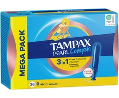 Tampax Compak Pearl Regular Tamponai Su Aplikatoriumi, 36 vnt.