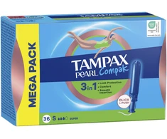 Tampax Compak Pearl Super Tamponai Su Aplikatoriumi, 36 vnt.