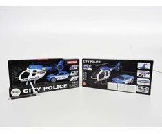 Žaislinio policijos automobilio ir sraigtasparnio rinkinys Lean Toys