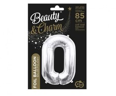 GoDan BALON foliowy Cyfra 0 sebrna 85 cm