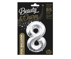 GoDan BALON foliowy Cyfra 8 sebrna 85 cm