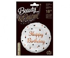 GoDan BALON foliowy Happy Birthday balta 18 cali