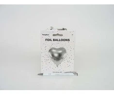 Party Deco Balionas folinis "Širdelė" sidabrinis 45cm