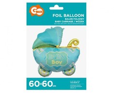 GoDan Baby Shower Foil Balloon Baby Boy Vežimėlis Mėlynas Godan