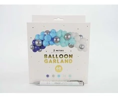 Party Deco Mėlyna Balionų girlianda "Mėlyna" (60vnt, 200cm)