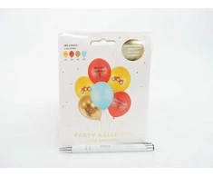 PartyDeco Balionų rinkinys "Happy Birthday 1 " 30cm 6 vnt