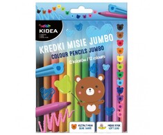 Kidea Jumbo pieštukai "meškučiai" 12 spalvų