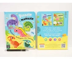 Aksjomat Knyga sensoryczna Dinusie i mamusie KS1051 – interaktyvi dinozaurų knygelė