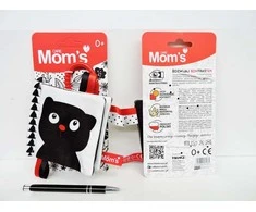 Mom's Care Sensorinė knygelė kūdikiams nuo 0 mėn., lavina pojūčius ir atpažinimą, juoda-balta
