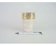 PartyDeco Vienkartiniai puodeliai rožiniai "Katytės" 200ml 6 vnt