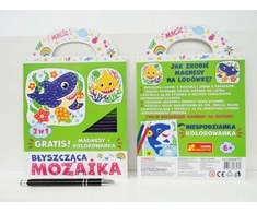 Ranok Rytinė blizgi mozaika 3in1 Spalvingi rykliai+grat.88979