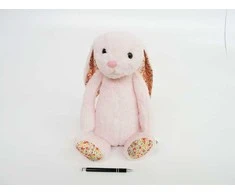 Maskotka Pliušinis zuikutis meškiukas rožinis 35 cm