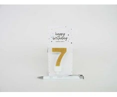 PartyDeco Gimtadienio žvakutė nr 7 auksinė blizganti 7cm