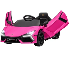 AIYAPLAY vaikiškas elektromobilis 12V, su 2,4G nuotolinio valdymo pulteliu, muzika, šviesomis, USB/MP3 jungtimi, atbuline eiga, iki 5 km/h, vaikams nuo 3-5 metų, rožinis