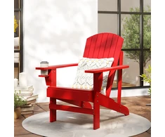 Aosom Adirondack Kėdė 72x97x92 cm Raudona Mediena