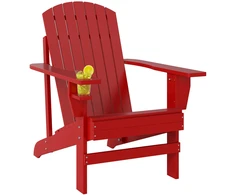 Aosom Adirondack Kėdė 72x97x92 cm Raudona Mediena