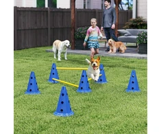 Aosom Agility rinkinys šunims, 80x22.5x30 cm, mėlynas, plastikas