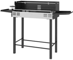 Aosom Anglies grilis, reguliuojama grotelė, rotisserie, 118x32x90 cm, juoda, metalas