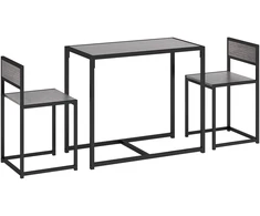 Aosom Baro stalo komplektas 90x47x76 cm Pilkas metalas
