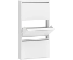 Aosom Batų spintelė 55x15x105,5 cm Balta Metalas