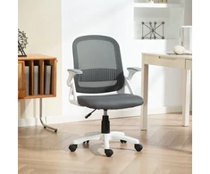 Aosom Biuro kėdė Ergonomiška tinklelio suktukas 57,5x60x91-101 cm Pilka