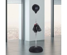 Aosom Bokso rinkinys, 43x43x126-144 cm, juodas, reguliuojamas