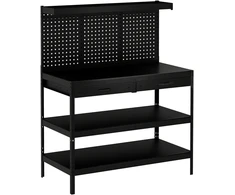 Aosom Darbo stalas Reguliuojamos lentynos 122x61x156 cm Juodas