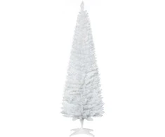 Aosom Dirbtinė Kalėdų eglutė, 55x180 cm, balta, plastikas
