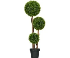 Aosom Dirbtinis buksmedžio augalas, 110 cm, žalias, atsparus UV spinduliams