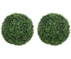 Aosom Dirbtinių dėmėtųjų bukų rutulių rinkinys 52x52 cm Žalias plastikas