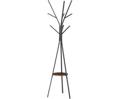 Aosom Drabužių kabykla 45x45x180 cm juoda ruda, metalas