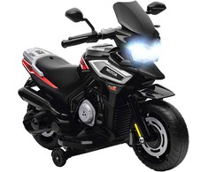 Aosom Elektrinis motociklas vaikams, 85.5x44.5x56 cm, juodas, plastikas ir metalas