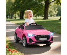 Aosom Elektrinis vaikiškas automobilis, Audi E-tron, 108x60x47 cm, rožinis, plastikas