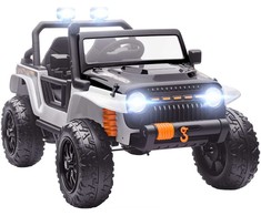Aosom Elektrinis vaikiškas automobilis, 123.5x70.3x71.3 cm, balta, metalas plastikas