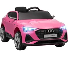 Aosom Elektrinis vaikiškas automobilis, Audi E-tron, 108x60x47 cm, rožinis, plastikas