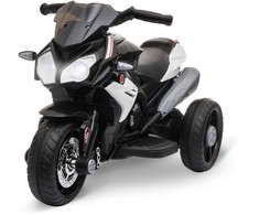 Aosom Elektrinis vaikiškas motociklas, 86x42x52 cm, juoda/balta, plastikas ir metalas