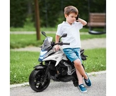 Aosom Elektrinis vaikų motociklas, Honda, 107x46x75 cm, balta, plastikas